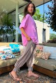 Izi Cheesecloth Button Tee Candy